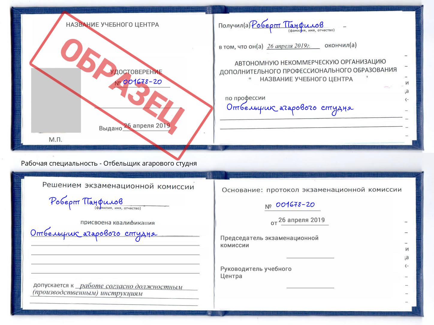Отбельщик агарового студня Кашира