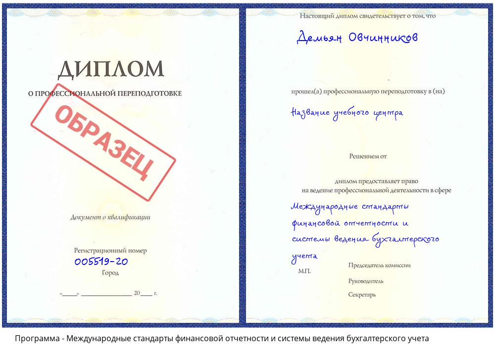 Международные стандарты финансовой отчетности и системы ведения бухгалтерского учета Кашира