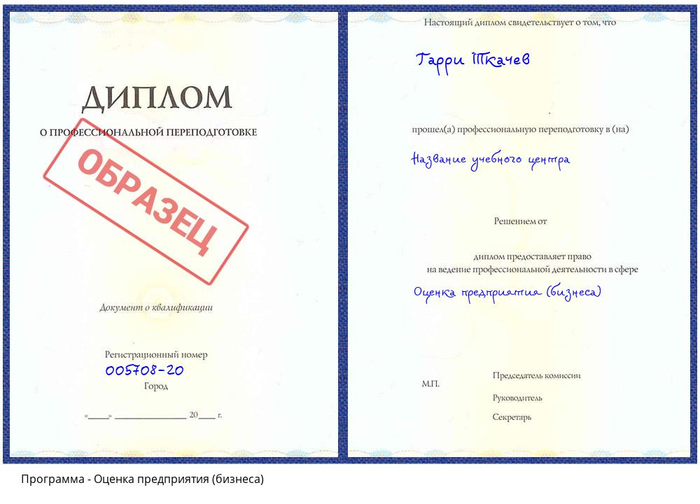 Оценка предприятия (бизнеса) Кашира