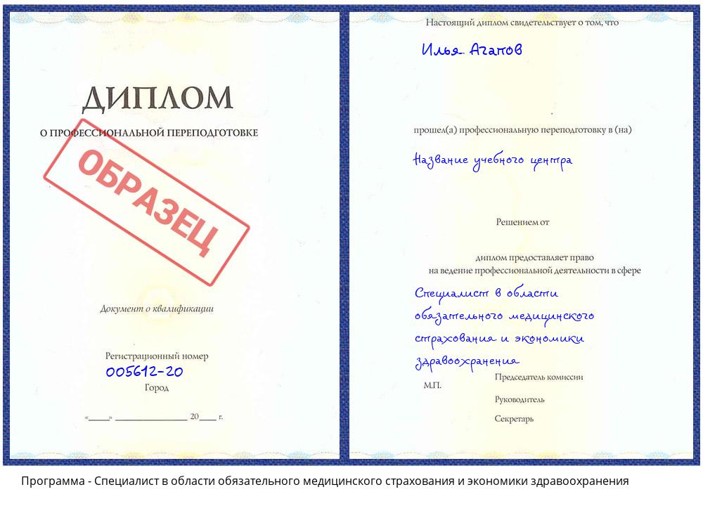 Специалист в области обязательного медицинского страхования и экономики здравоохранения Кашира