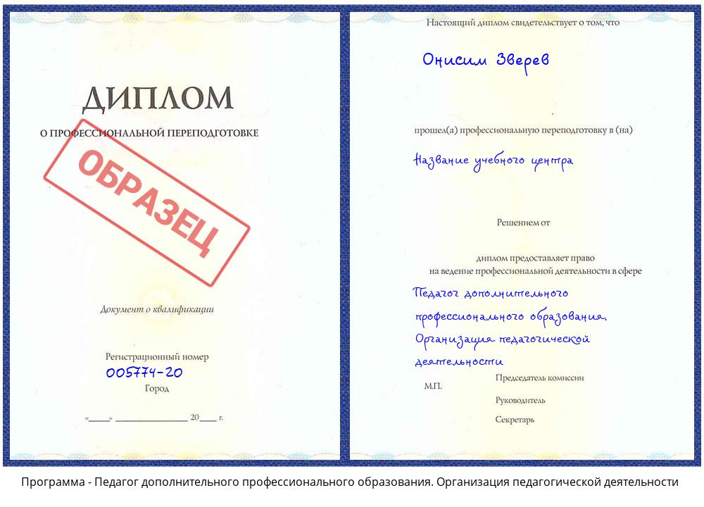 Педагог дополнительного профессионального образования. Организация педагогической деятельности Кашира
