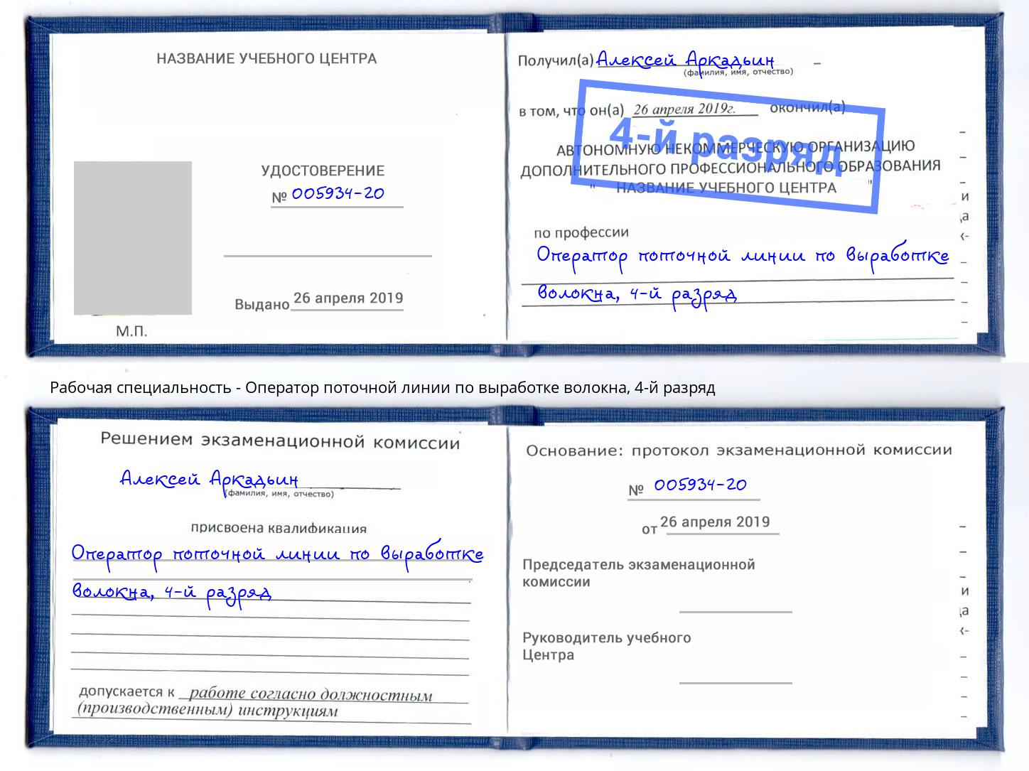 корочка 4-й разряд Оператор поточной линии по выработке волокна Кашира